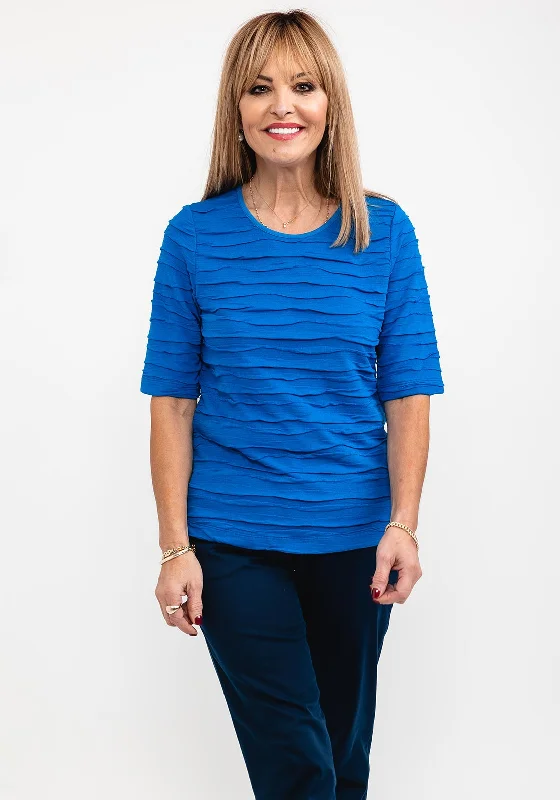 Rabe Textured Stripe T-Shirt, Royal Blue-- Faux Fur Fabric Real Fur Fabric Shearling Fabric Rabe Textured Stripe T-Shirt, Royal Blue-- Faux Fur Fabric Real Fur Fabric Shearling Fabric