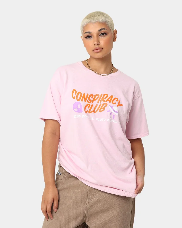 Goat Crew Conspiracy Theory T-Shirt Light Pink-- Zippered Buttoned Snapped