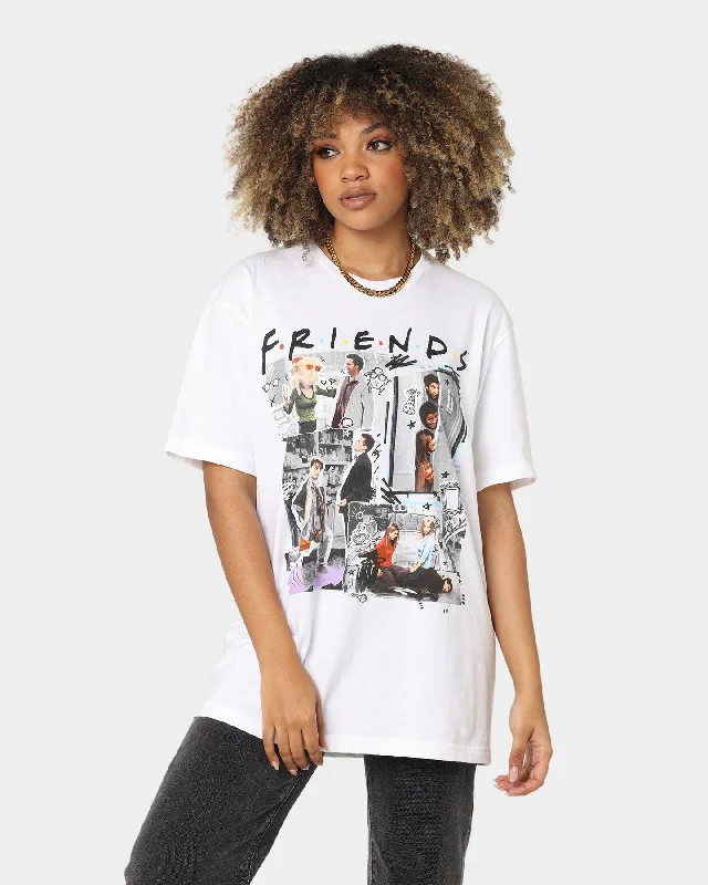 American Thrift X Friends Friends T-Shirt White-- Houndstooth Herringbone Solid