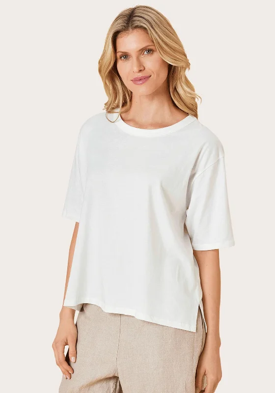Masai Doreann Casual T-Shirt, White-- Solid Color Striped Floral