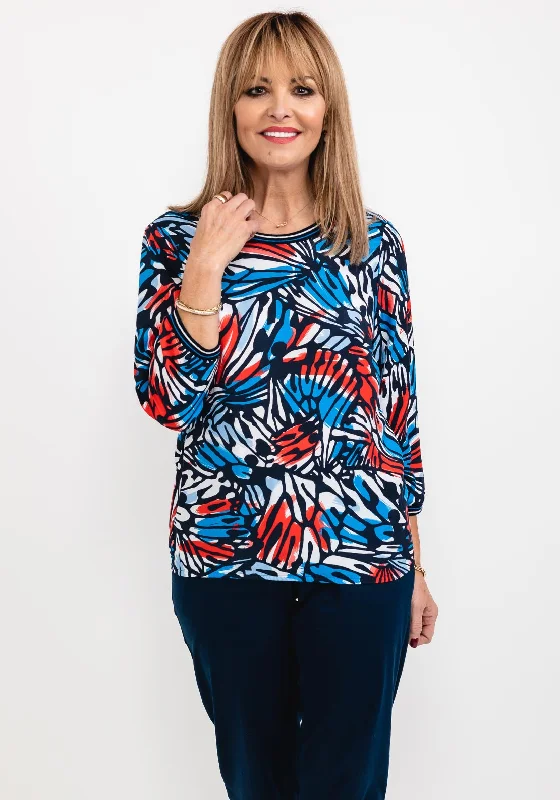Rabe Butterfly Wing Print T-Shirt, Multi-- Wool Fabric Cashmere Fabric Tweed Fabric