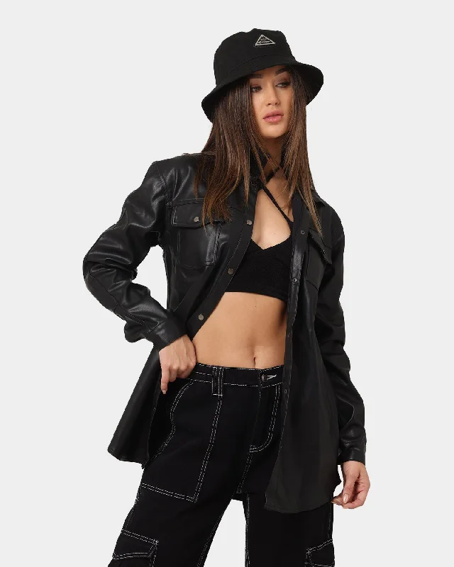 XXIII Women's Halsey Leather Button Up Shirt Black-- Anti-Pilling Machine Wash Handmade XXIII Women's Halsey Leather Button Up Shirt Black-- Anti-Pilling Machine Wash Handmade