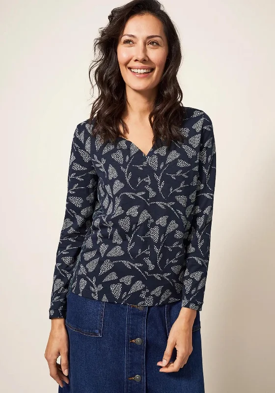 White Stuff Nelly Print Long Sleeve T-Shirt, Navy-- Front Pockets Side Pockets Patch Pockets White Stuff Nelly Print Long Sleeve T-Shirt, Navy-- Front Pockets Side Pockets Patch Pockets
