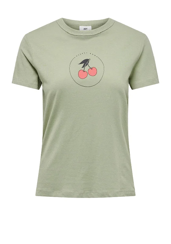 JDY Hanson Graphic T-Shirt, Seagrass-- Houndstooth Herringbone Solid