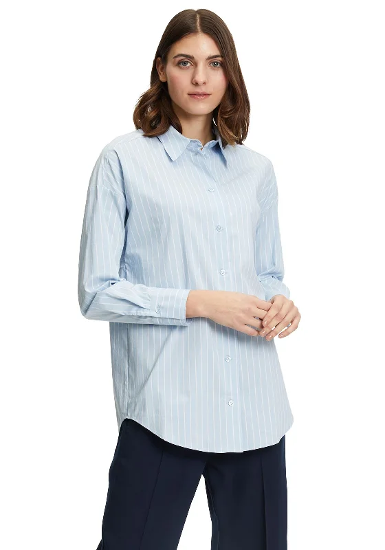 Betty Barclay Striped Relaxed Shirt, Light Blue-- Lace Blend Ribbed Blend Corduroy Blend