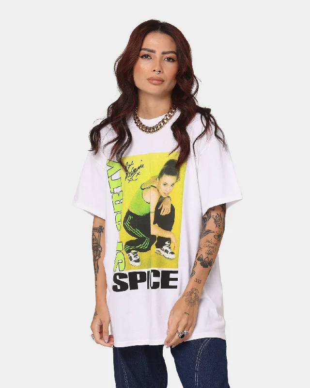 Spice Girls Sporty Spice T-Shirt White-- Hooded Caped Shawl Collar