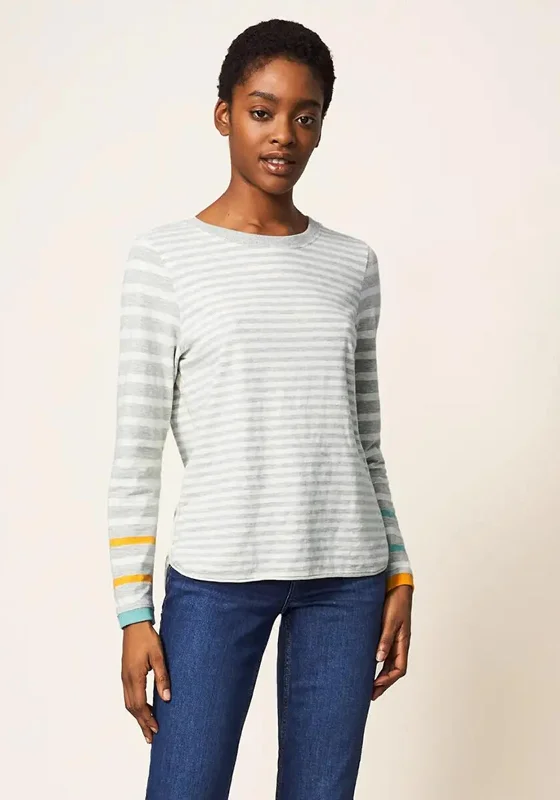 White Stuff Cassie Stripe Long Sleeve T-Shirt, Natural-- Anti-Pilling Machine Wash Handmade White Stuff Cassie Stripe Long Sleeve T-Shirt, Natural-- Anti-Pilling Machine Wash Handmade