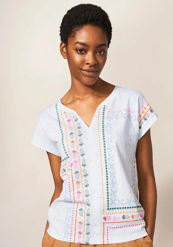 White Stuff Nelly Tropical Line Print T-Shirt, White-- Graphic T-Shirt Round Neck Polyester White Stuff Nelly Tropical Line Print T-Shirt, White-- Graphic T-Shirt Round Neck Polyester