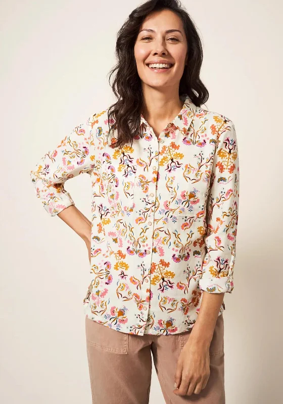 White Stuff Emilia Organic Cotton Shirt, Ivory Multi-- Layered Multi-layer Single Layer White Stuff Emilia Organic Cotton Shirt, Ivory Multi-- Layered Multi-layer Single Layer