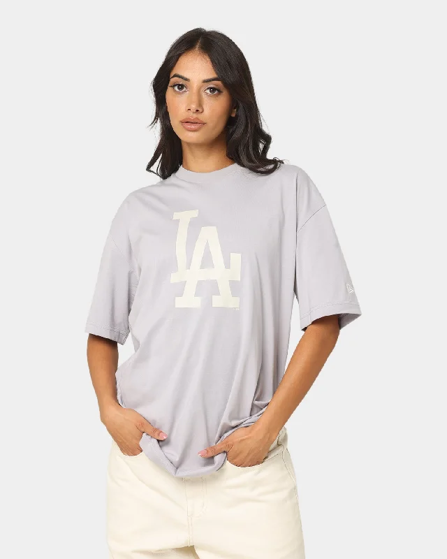 New Era Los Angeles Dodgers Oversize T-Shirt Grey-- Solid Color Striped Floral