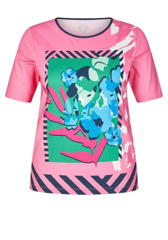 Rabe Vibrant Graphic T-Shirt, Pink Multi-- Elasticated Padded Insulated