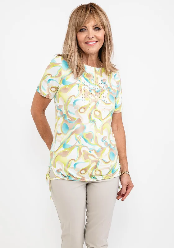 Barbara Lebek Swirl Print T-Shirt, Green Multi-- Spandex Blend Rayon Blend Denim Blend Barbara Lebek Swirl Print T-Shirt, Green Multi-- Spandex Blend Rayon Blend Denim Blend