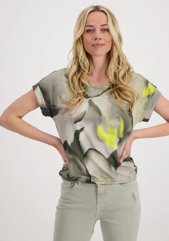 Monari Abstract Print T-Shirt, Sage Multi-- Chenille Fabric Brocade Fabric Lace Fabric Monari Abstract Print T-Shirt, Sage Multi-- Chenille Fabric Brocade Fabric Lace Fabric