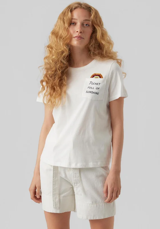 Vero Moda Cara Pocket Full of Sunshine T-Shirt, Snow White-- Casual Formal Business