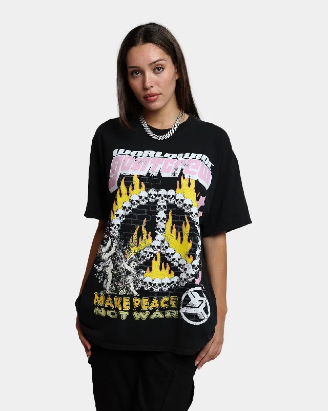 Goat Crew Make Peace T-Shirt Black Wash-- Elasticated Padded Insulated