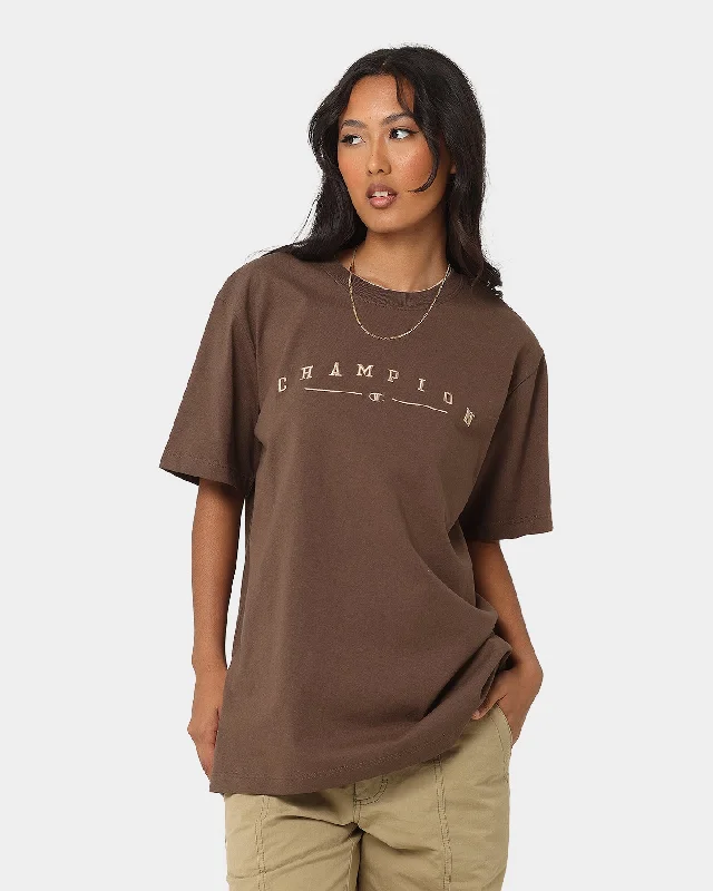 Champion Women's Heritage Double Collar T-Shirt Espresso Martini-- Fashionable Trendy Casual