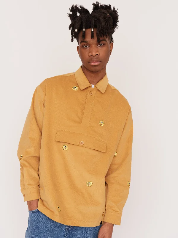 Sunny Day Smock Overshirt-- Collared T-Shirt Boat Neck A-Line