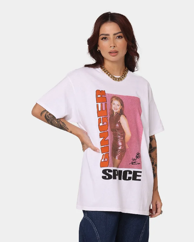 Spice Girls Ginger Spice T-Shirt White-- Chenille Blend Fleece Blend Nylon Blend