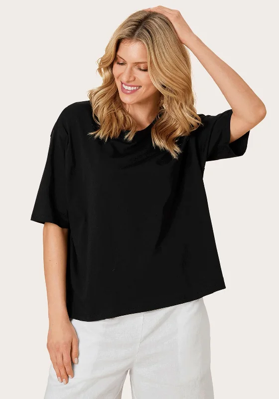 Masai Doreann Casual T-Shirt, Black-- Asymmetrical Pockets Print