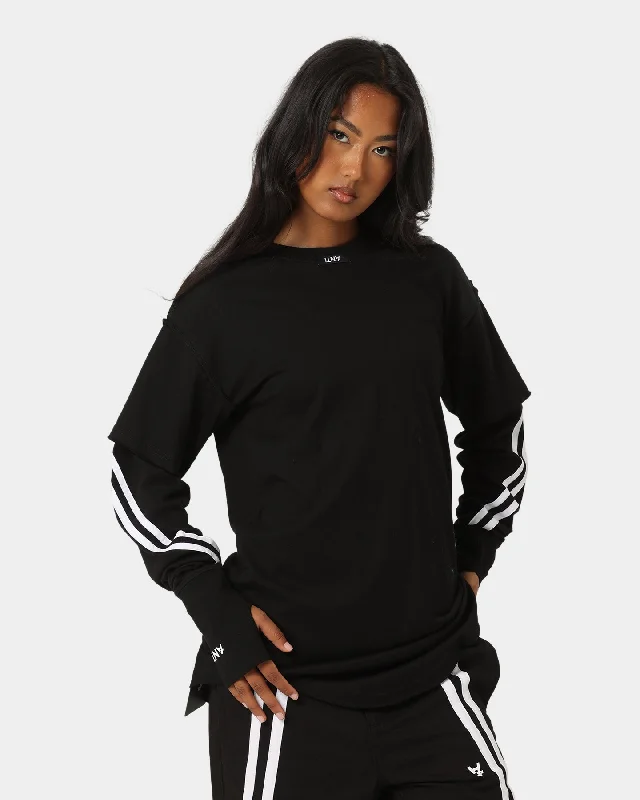The Anti Order Anti Sport Layered Long Sleeve T-Shirt Black/White-- Print Jacquard Patchwork The Anti Order Anti Sport Layered Long Sleeve T-Shirt Black/White-- Print Jacquard Patchwork