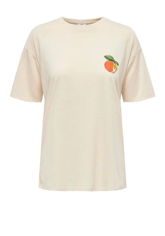 JDY Cloud Orange Graphic T-Shirt, Sandshell-- Denim Fabric Leather Fabric Suede Fabric JDY Cloud Orange Graphic T-Shirt, Sandshell-- Denim Fabric Leather Fabric Suede Fabric