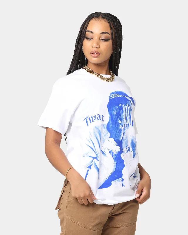 Tupac Me Against The World T-Shirt White-- Graphic Embroidered Appliqued
