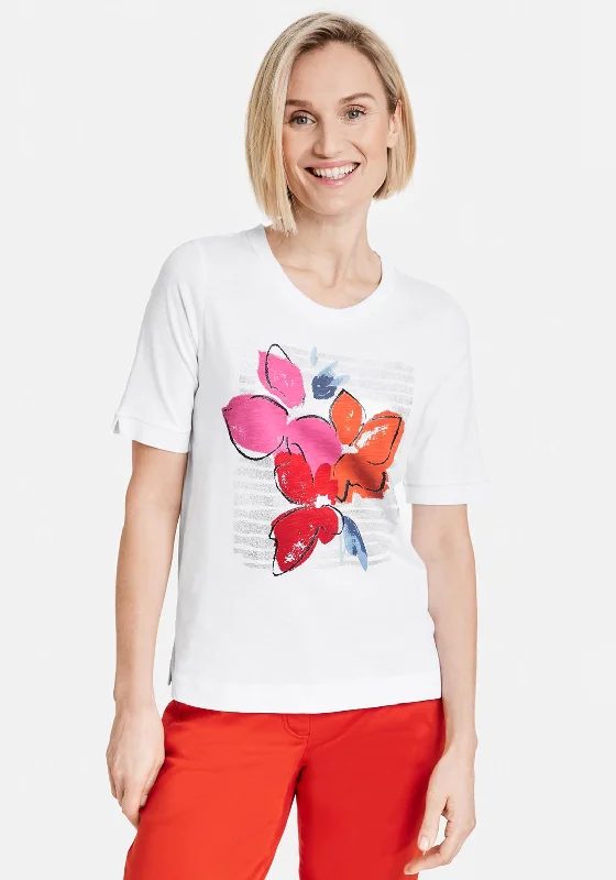 Gerry Weber Floral Graphic T-Shirt, White-- Oversized T-Shirt Spandex breathable