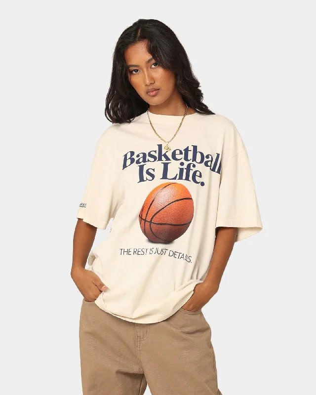 Mitchell & Ness Basketball Is Life T-Shirt Unbleached-- Cozy Warm Stylish