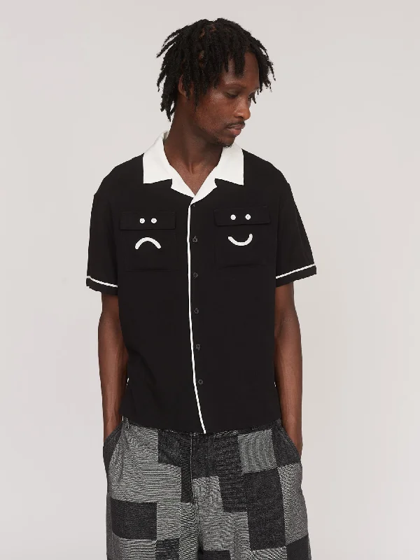 Good Days Embroidered Bowling Shirt-- Zippered Front Buttoned Front Snap Front