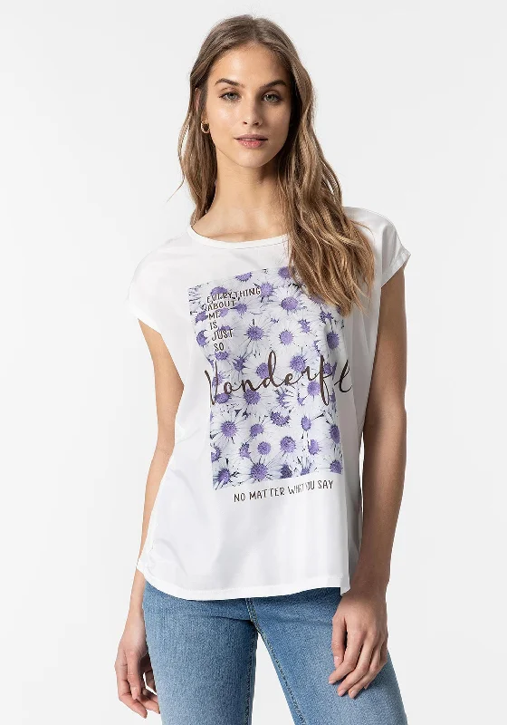 Tiffosi Mae Graphic T-Shirt, White-- Mesh Fabric Canvas Fabric Denim Fabric