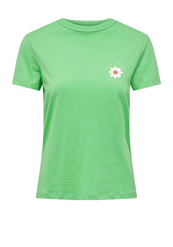 JDY Hanson Graphic T-Shirt, Absinthe Green-- Print Jacquard Patchwork