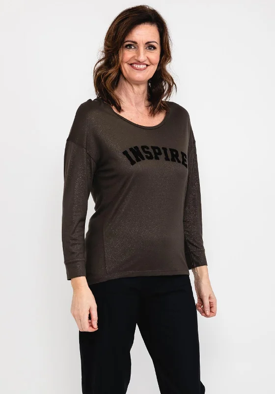 Eva Kayan Inspire Long Sleeve T-Shirt, Seaweed-- Ribbed T-Shirt High Neck Heavyweight