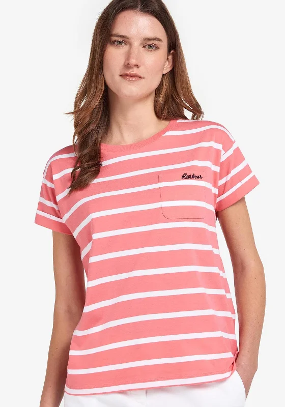 Barbour Womens Otterburn Stripe T-Shirt, Pink Punch-- Houndstooth Herringbone Solid
