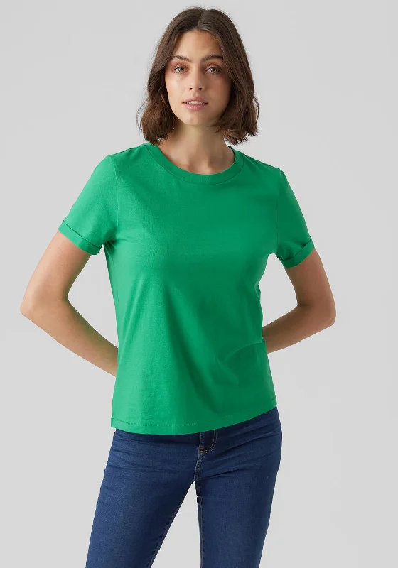 Vero Moda Basic T-Shirt, Bright Green-- Real Fur Shearling Chenille
