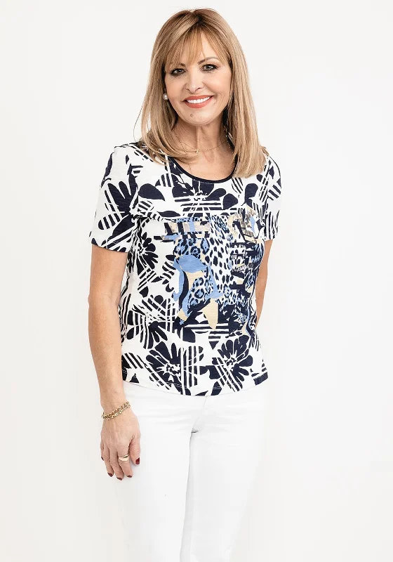 Barbara Lebek Abstract Outline Print T-Shirt, Navy Multi-- Thin T-Shirt Open Front Quick Dry Barbara Lebek Abstract Outline Print T-Shirt, Navy Multi-- Thin T-Shirt Open Front Quick Dry