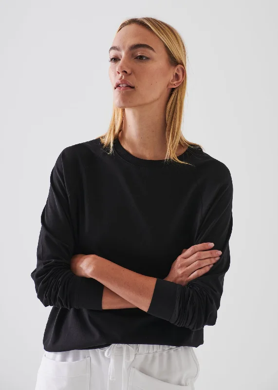 Pima Cotton Stretch Oversized Sweatshirt Hoodie with Raglan Sleeves Sporty Comfortable Pima Cotton Stretch Oversized Sweatshirt Hoodie with Raglan Sleeves Sporty Comfortable