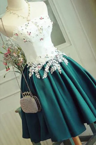 new Cute Appliques Homecoming Dresses Sexy Strapless Lace-up Short Prom Dress Party Dress OK365 Halter Neckline Beach new Cute Appliques Homecoming Dresses Sexy Strapless Lace-up Short Prom Dress Party Dress OK365 Halter Neckline Beach