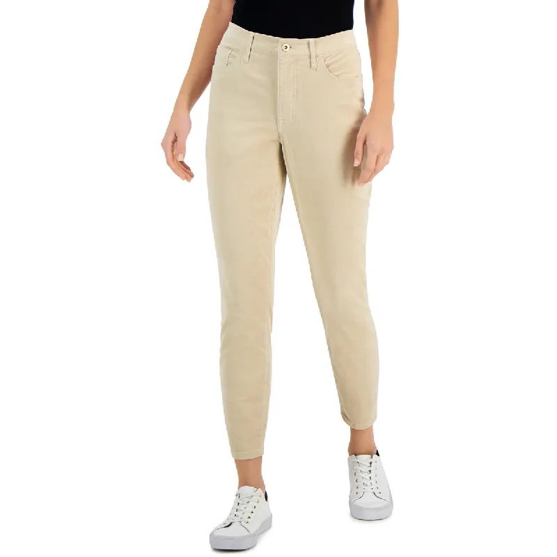 Tommy Hilfiger Womens Tribeca Corduroy Cropped Skinny Pants Cozy Lounge Pants