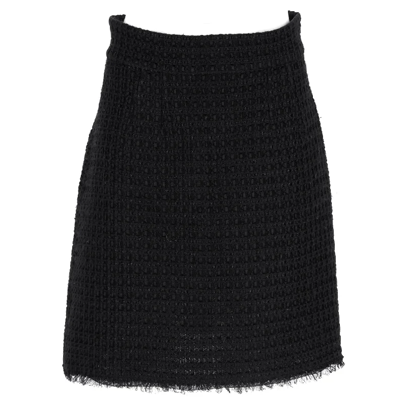 Dolce & Gabbana Textured Skirt in Black Wool cashmere skirt soft
