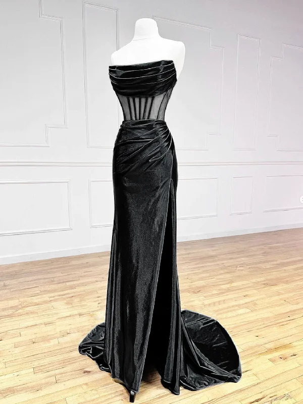 Simple Off the Shoulder Satin Black Long Prom Dress, Black Long Evening Dress Tunics Versatile all-occasion Simple Off the Shoulder Satin Black Long Prom Dress, Black Long Evening Dress Tunics Versatile all-occasion