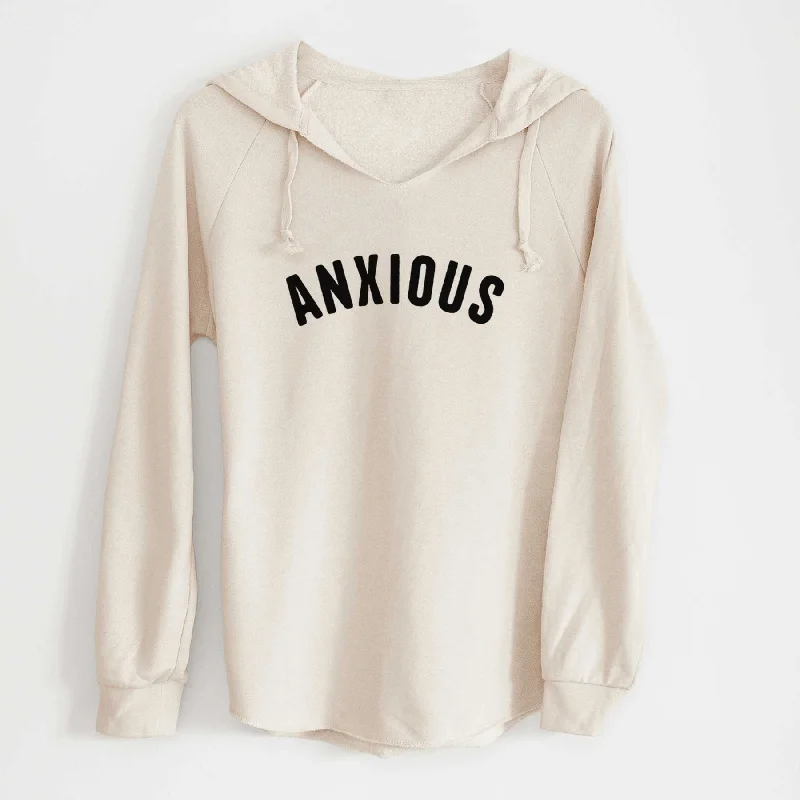 Anxious - Articulate Collection - Cali Wave Hooded Sweatshirt Hoodie with Distressed Vintage Worn Anxious - Articulate Collection - Cali Wave Hooded Sweatshirt Hoodie with Distressed Vintage Worn