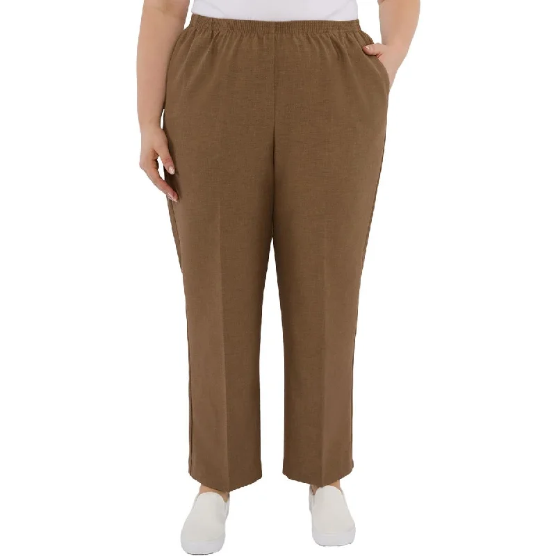 Alfred Dunner Womens Plus High Rise Comfort Waist Straight Leg Pants Chic Faux Leather Pants Alfred Dunner Womens Plus High Rise Comfort Waist Straight Leg Pants Chic Faux Leather Pants