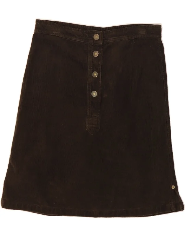 BENETTON Womens Corduroy Skirt IT 40 Small W28  Brown Cotton pencil skirt chic