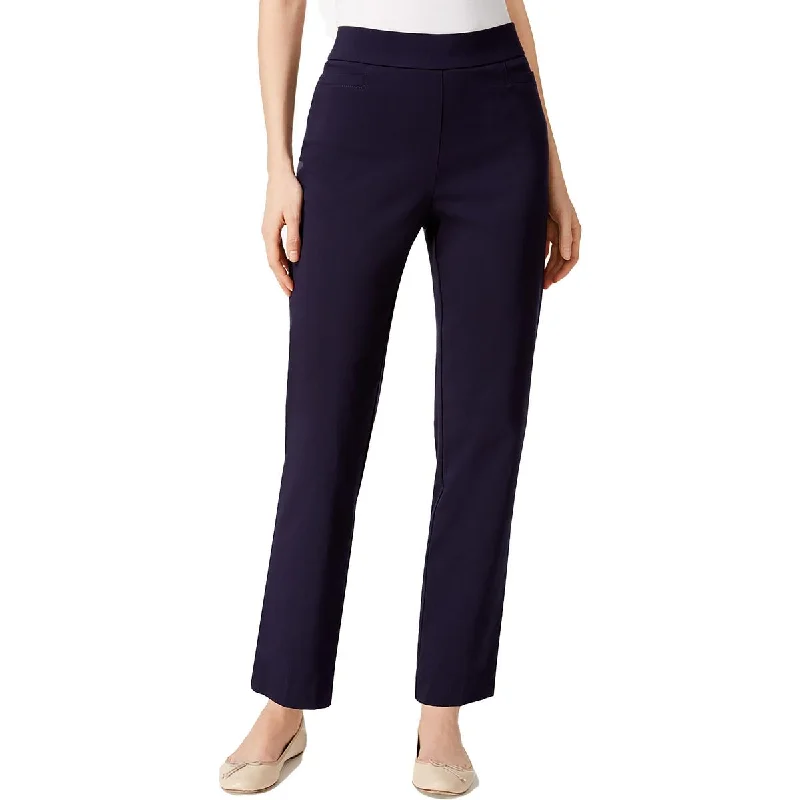 Alfred Dunner Womens Petites Slimming Modern Fit Straight Leg Pants Relaxed Casual Leggings