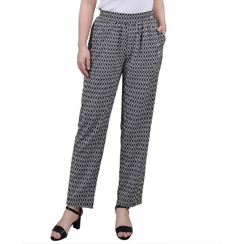 NY Collection Womens Petites Printed Mid Rise Straight Leg Pants Comfortable Maternity Pants NY Collection Womens Petites Printed Mid Rise Straight Leg Pants Comfortable Maternity Pants