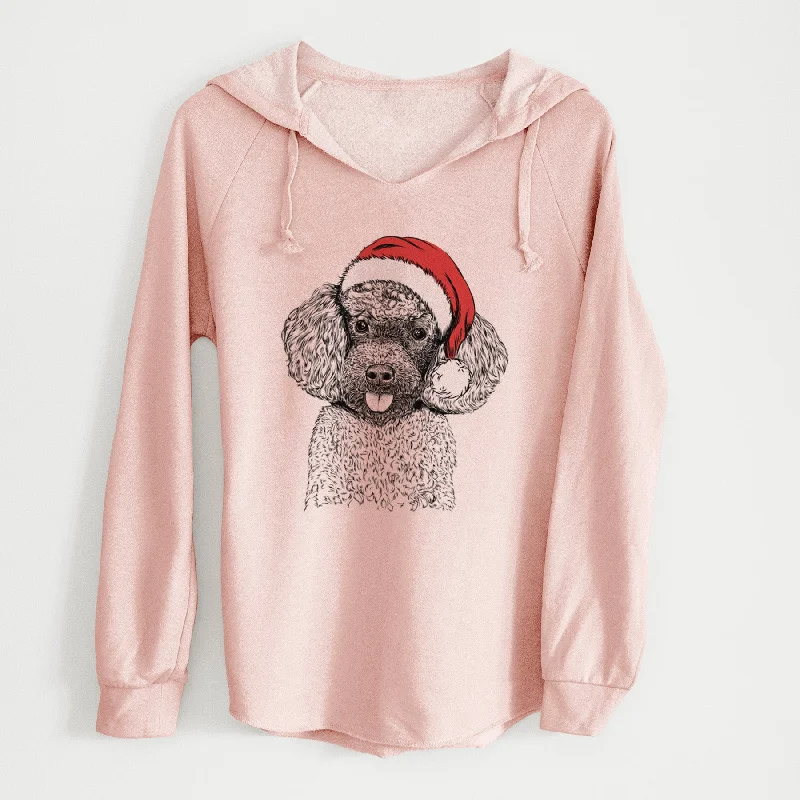 Santa George the Toy Poodle - Cali Wave Hooded Sweatshirt Hoodie with Zipper Placket Modern Functional Santa George the Toy Poodle - Cali Wave Hooded Sweatshirt Hoodie with Zipper Placket Modern Functional