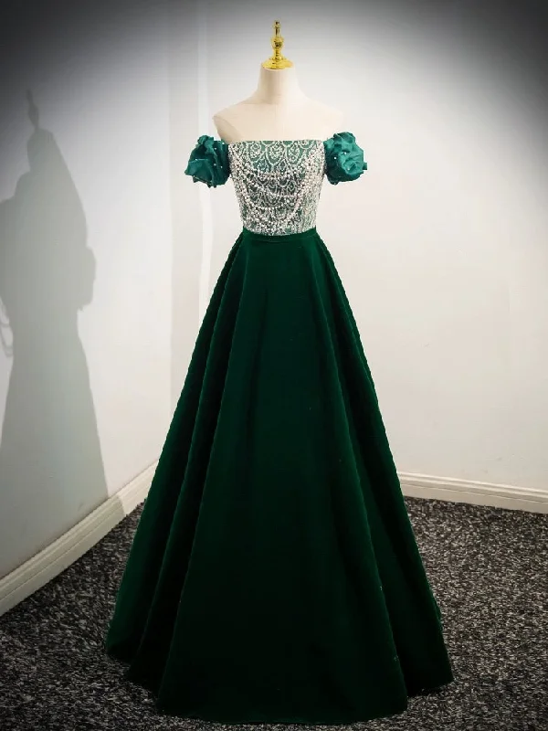 A-Line Velvet Sequin Beads Green Long Prom Dress, Velvet Green Long Formal Dress Tunics Gym athletic A-Line Velvet Sequin Beads Green Long Prom Dress, Velvet Green Long Formal Dress Tunics Gym athletic