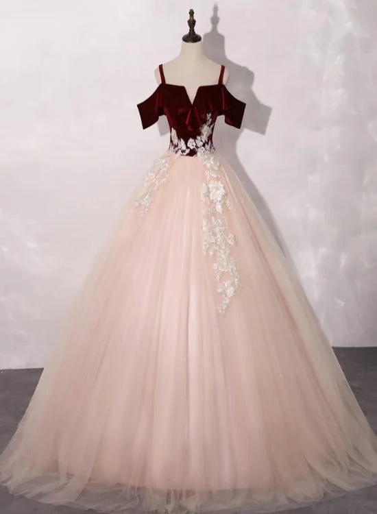 Lovely Light Pink Tulle Sweetheart Off Shoulder Velvet Top Sweet 16 Dress, Pink Prom Dresses Tunics Business professional Lovely Light Pink Tulle Sweetheart Off Shoulder Velvet Top Sweet 16 Dress, Pink Prom Dresses Tunics Business professional