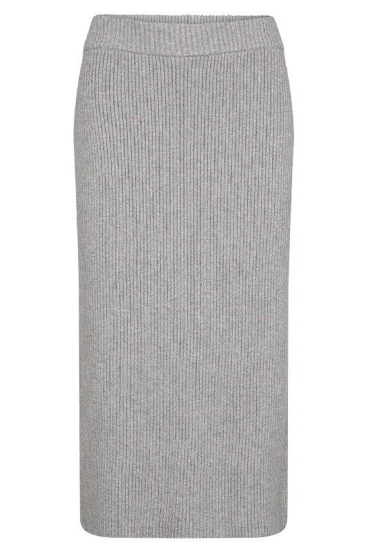 Soya Concept 33441-20 99110-8B SC-Kanita 9 Skirt Light Grey Melange denim skirt classic