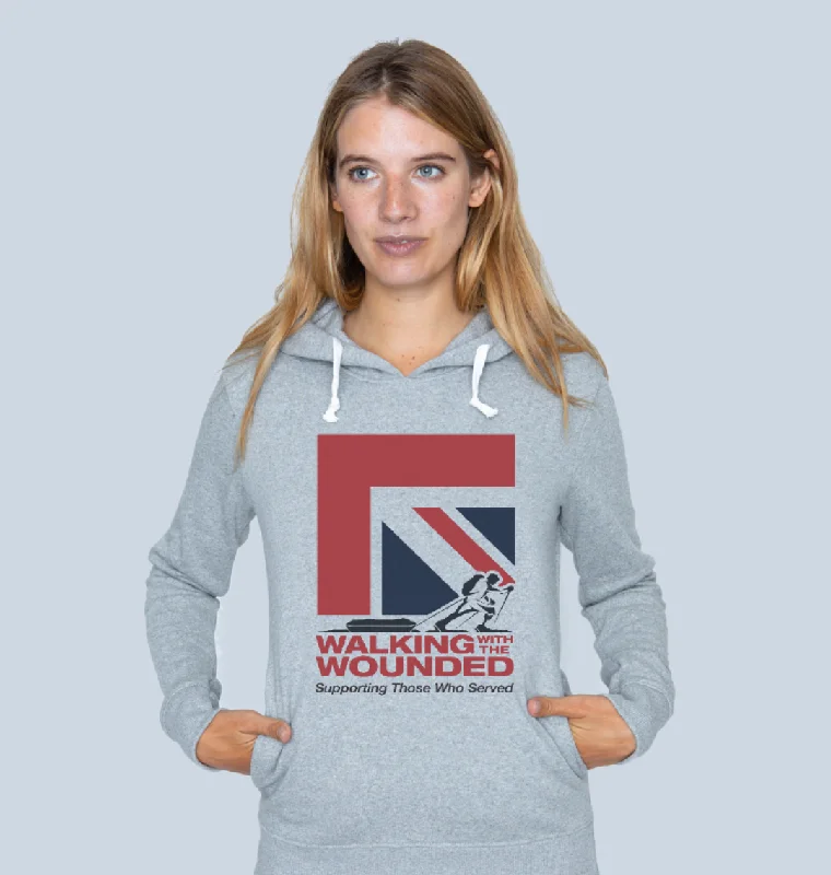 WWTW Union Jack Hoodie Hoodie with Hem Elastic Stretchable Comfortable